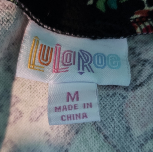 LulaRoe Tropical Floral Black Pencil Skirt Women's Sz M - Picture 7 of 9